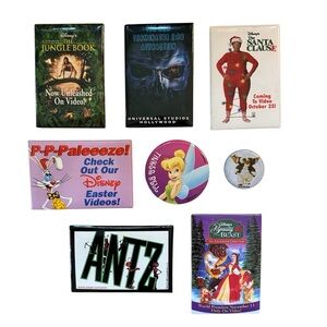 Disney and Movie Collectible Promotional  Pin Buttons Antz Gremlins Terminator..